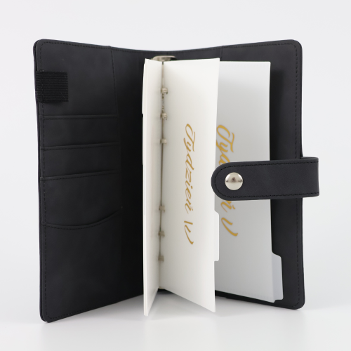 Binder Wege czarny, koperty mleczne, czcionka złota