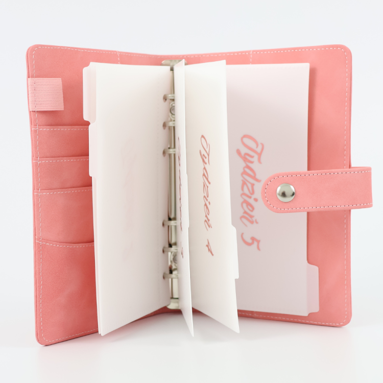 Binder Wege nude, koperty mleczne, czcionka rose-gold