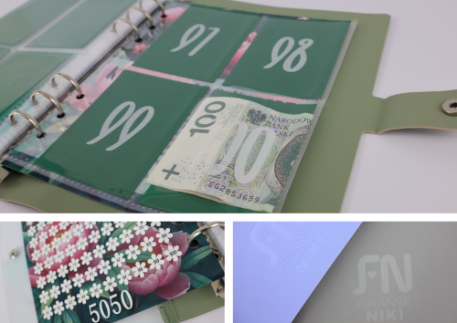 Binder A5 zielony + zestaw 100 kopert kwiatowych 2