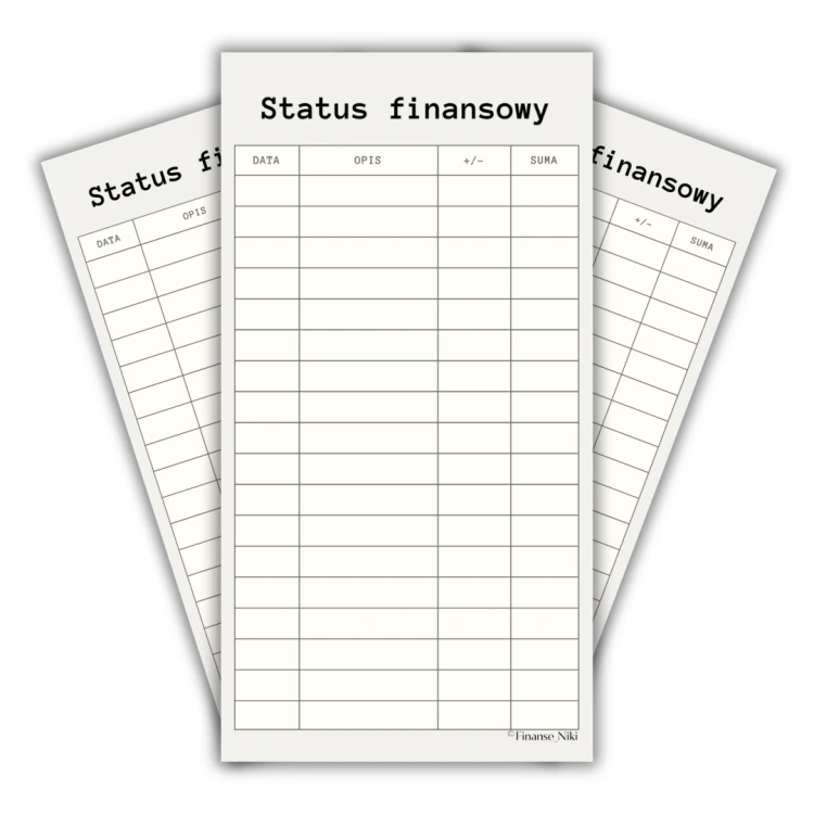 Status Finansowy czarno-biały